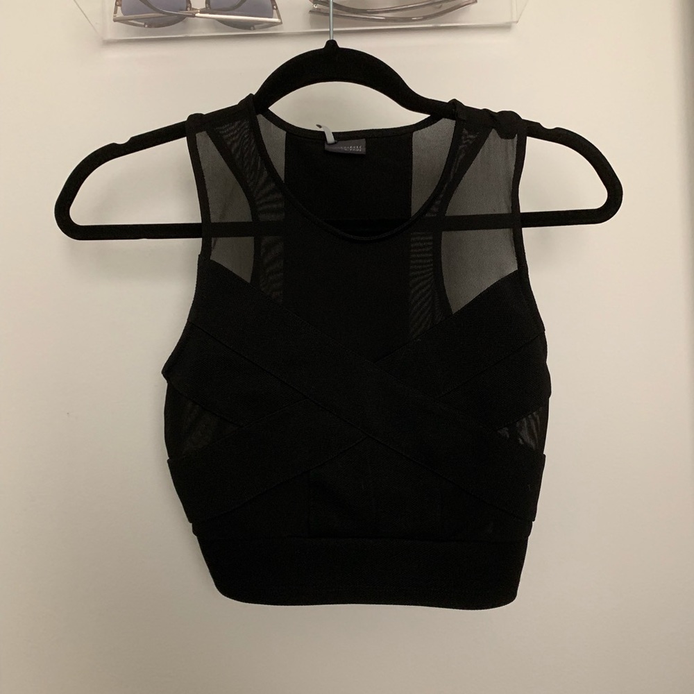 Bandage mesh crop top